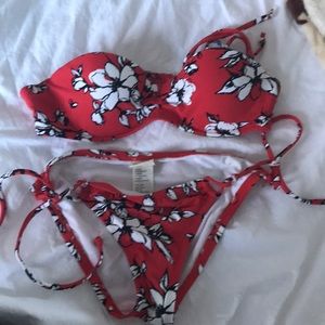 Abercrombie red floral bikini